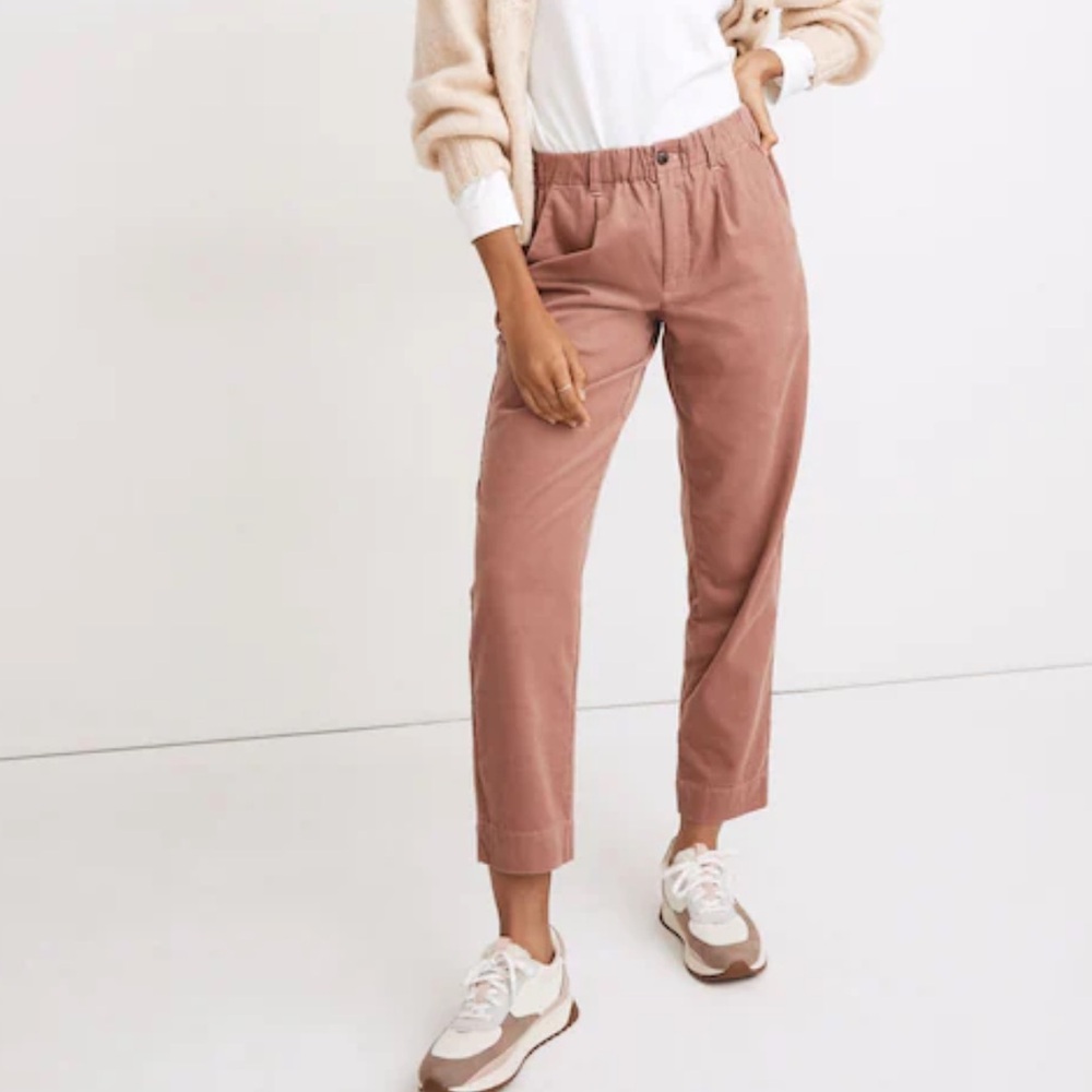 Madewell Petite Corduroy Pull-On Mid-Rise Jogger Pants Size MP